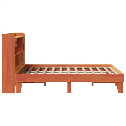 vidaXL Bed Frame without Mattress Wax Brown 150x200 cm King Size Solid Wood Pine