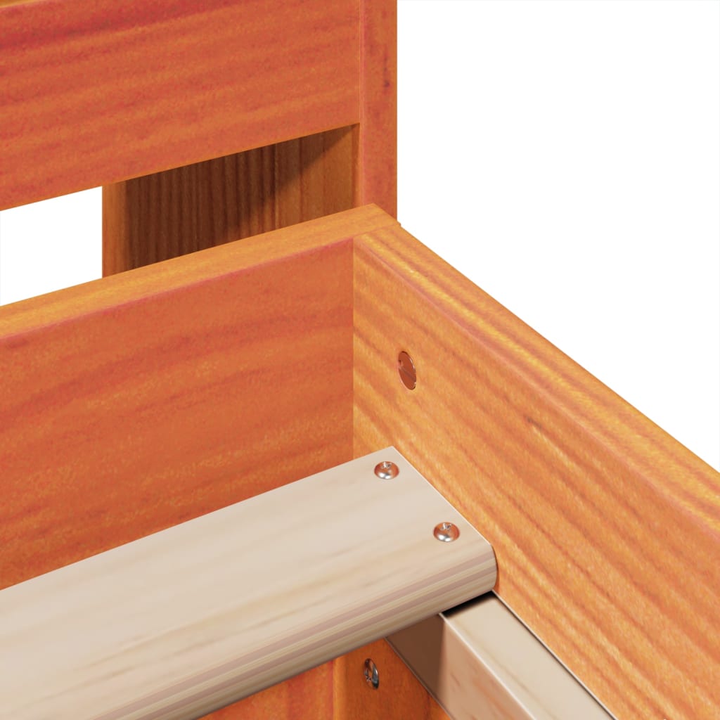 vidaXL Bed Frame without Mattress Wax Brown 150x200 cm King Size Solid Wood Pine