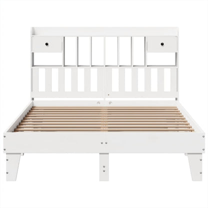 vidaXL Bed Frame without Mattress White 140x200 cm Solid Wood Pine