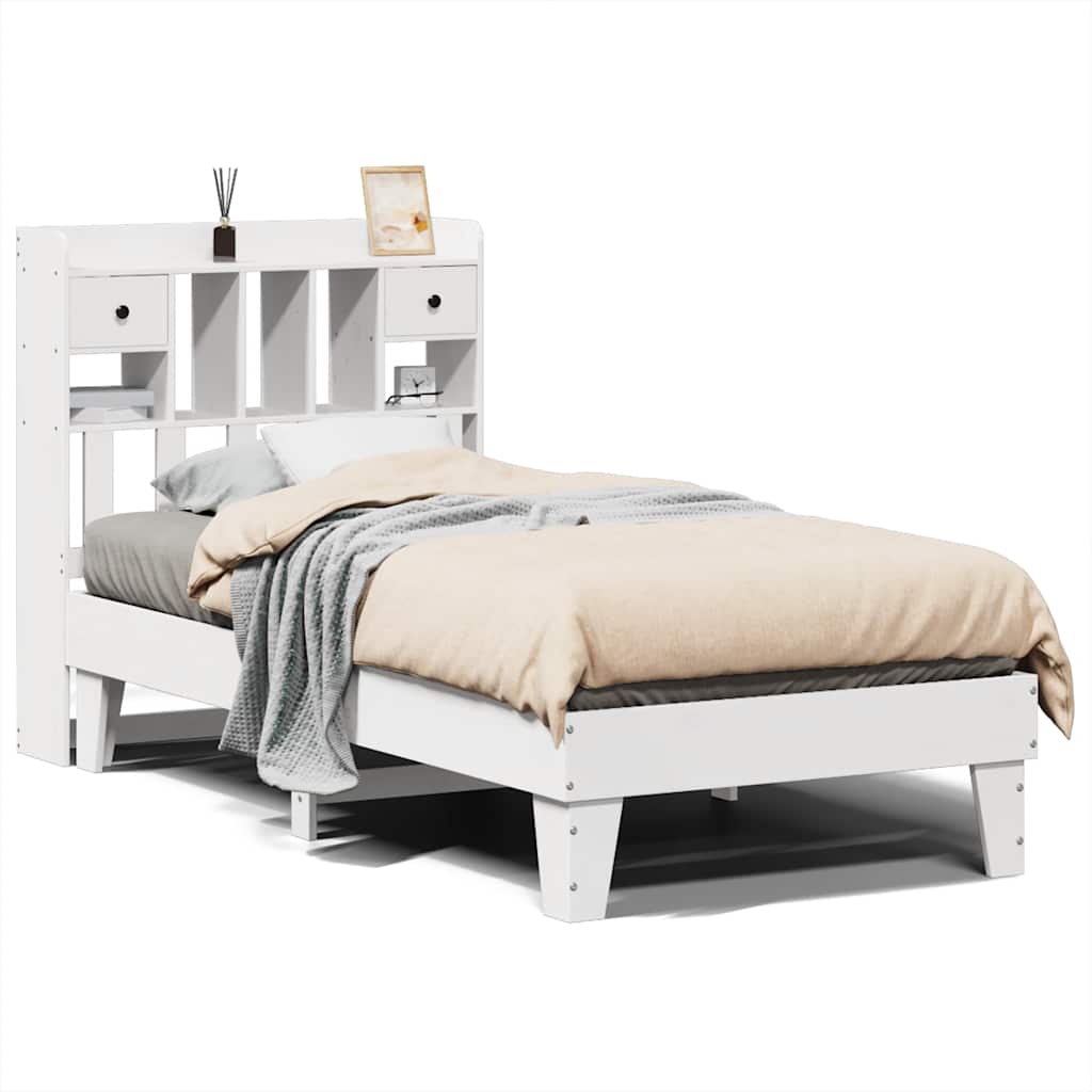 vidaXL Bed Frame without Mattress White 90x200 cm Solid Wood Pine