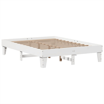 vidaXL Bed Frame without Mattress White 140x190 cm Solid Wood Pine
