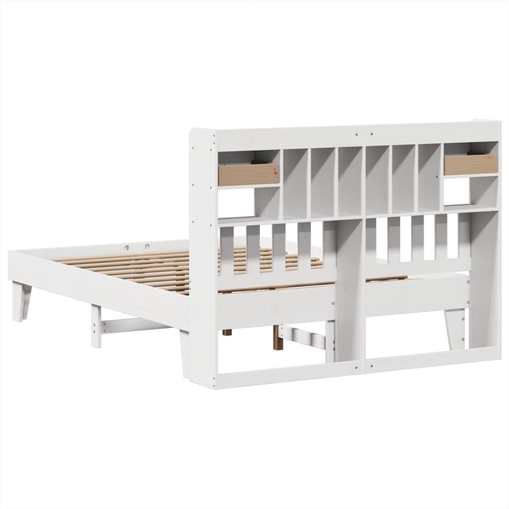 vidaXL Bed Frame without Mattress White 140x190 cm Solid Wood Pine
