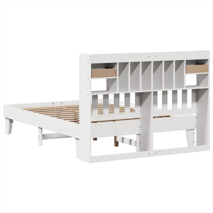 vidaXL Bed Frame without Mattress White 140x190 cm Solid Wood Pine
