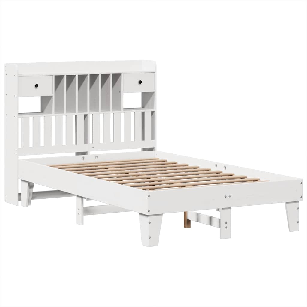 vidaXL Bed Frame without Mattress White 135x190 cm Solid Wood Pine