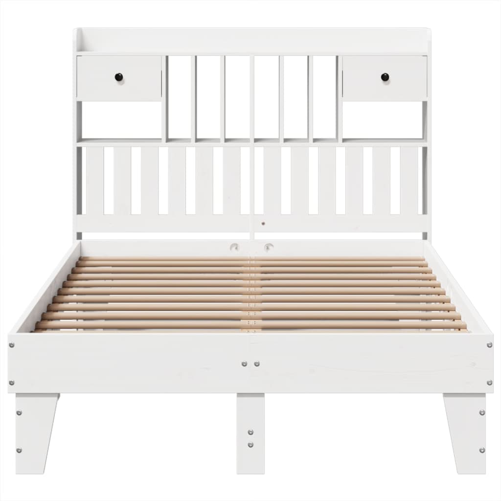 vidaXL Bed Frame without Mattress White 135x190 cm Solid Wood Pine