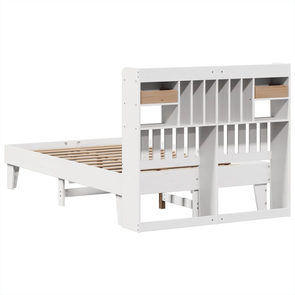 vidaXL Bed Frame without Mattress White 135x190 cm Solid Wood Pine