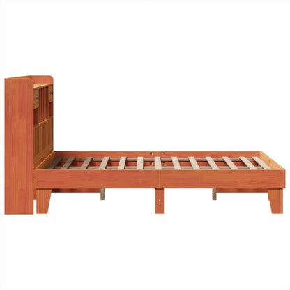 vidaXL Bed Frame without Mattress Wax Brown 135x190 cm Solid Wood Pine