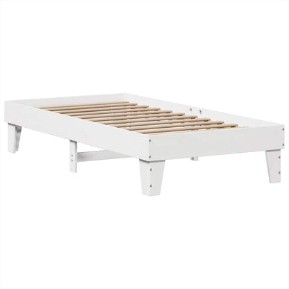 vidaXL Bed Frame without Mattress White 90x190 cm Single Solid Wood Pine