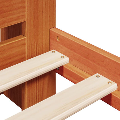 vidaXL Bookcase Bed without Mattress Wax Brown 200x200cm Solid Wood Pine