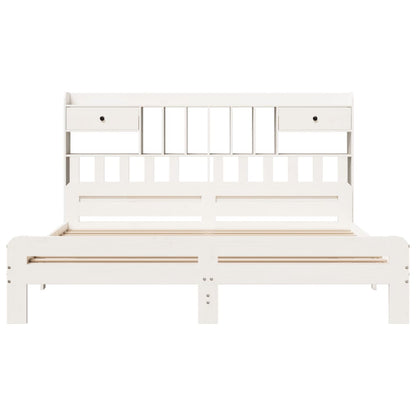vidaXL Bookcase Bed without Mattress White 180x200 cm Super King Solid Wood Pine