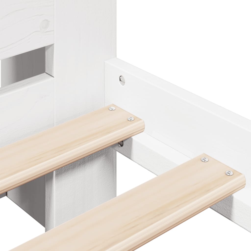 vidaXL Bookcase Bed without Mattress White 180x200 cm Super King Solid Wood Pine