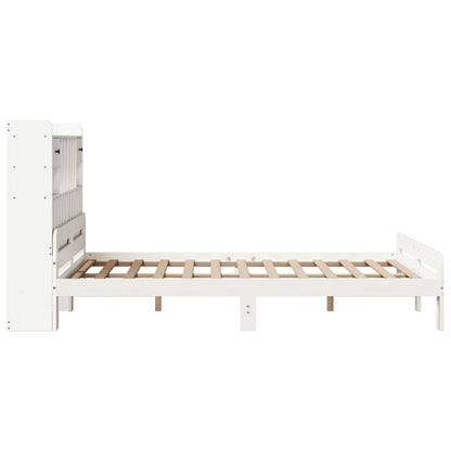 vidaXL Bookcase Bed without Mattress White 140x200 cm Solid Wood Pine