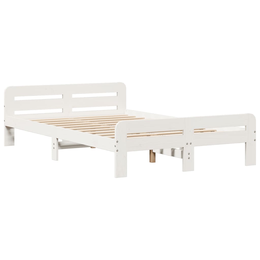 vidaXL Bookcase Bed without Mattress White 135x190 cm Double Solid Wood Pine