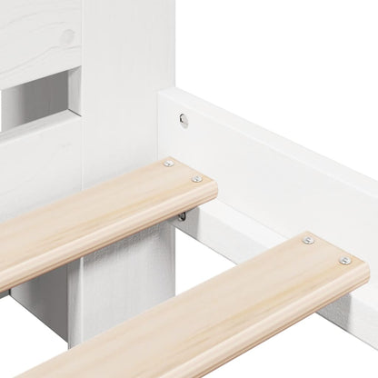 vidaXL Bookcase Bed without Mattress White 135x190 cm Double Solid Wood Pine