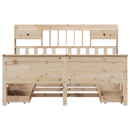 vidaXL Bookcase Bed without Mattress 180x200 cm Super King Solid Wood Pine
