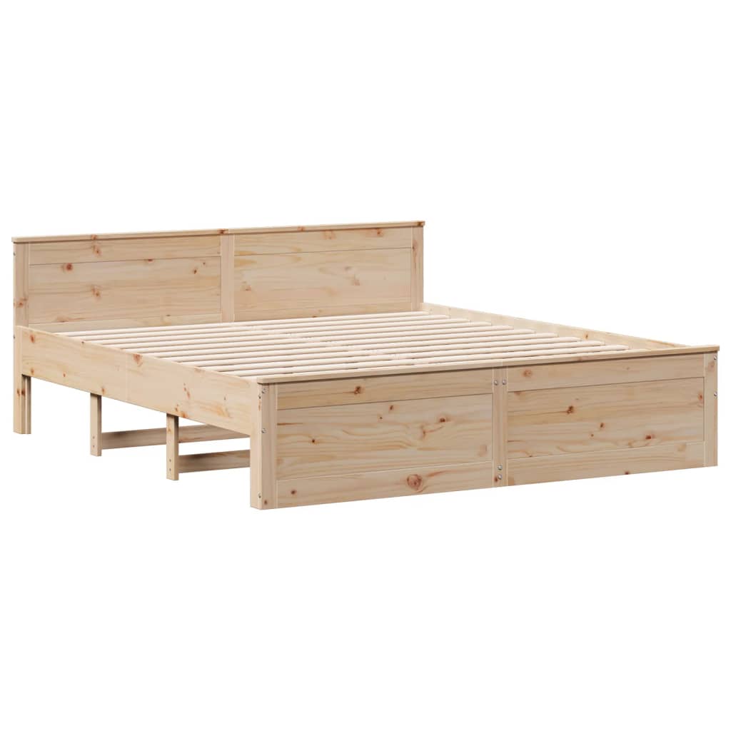 vidaXL Bookcase Bed without Mattress 180x200 cm Super King Solid Wood Pine