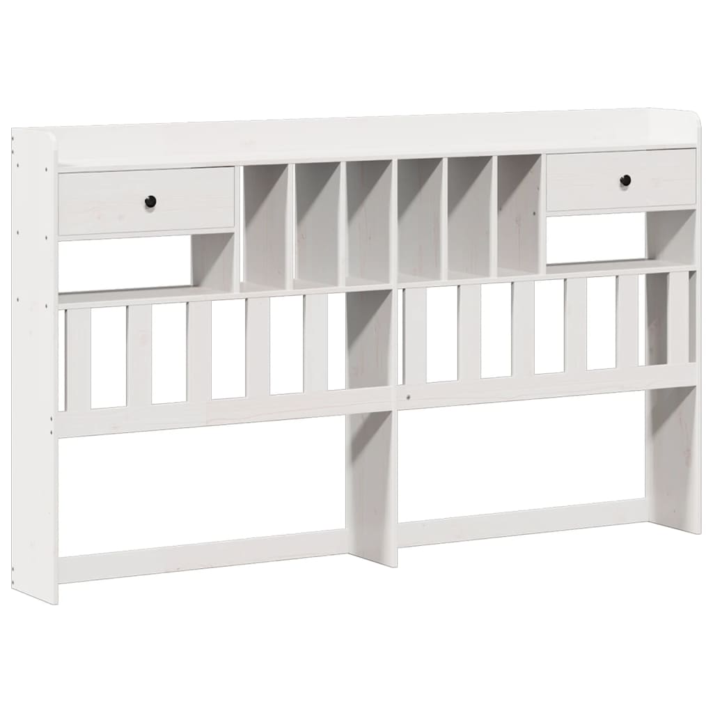 vidaXL Bookcase Bed without Mattress White 180x200 cm Super King Solid Wood Pine