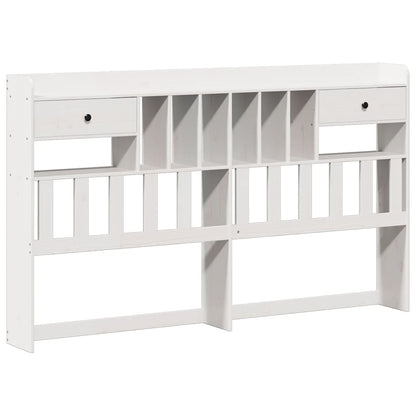vidaXL Bookcase Bed without Mattress White 180x200 cm Super King Solid Wood Pine