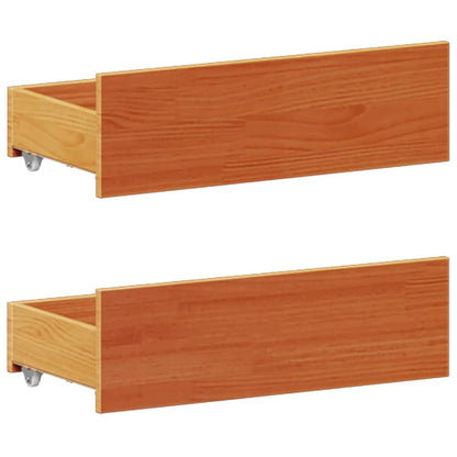 vidaXL Bookcase Bed without Mattress Wax Brown 150x200 cm King Solid Wood Pine