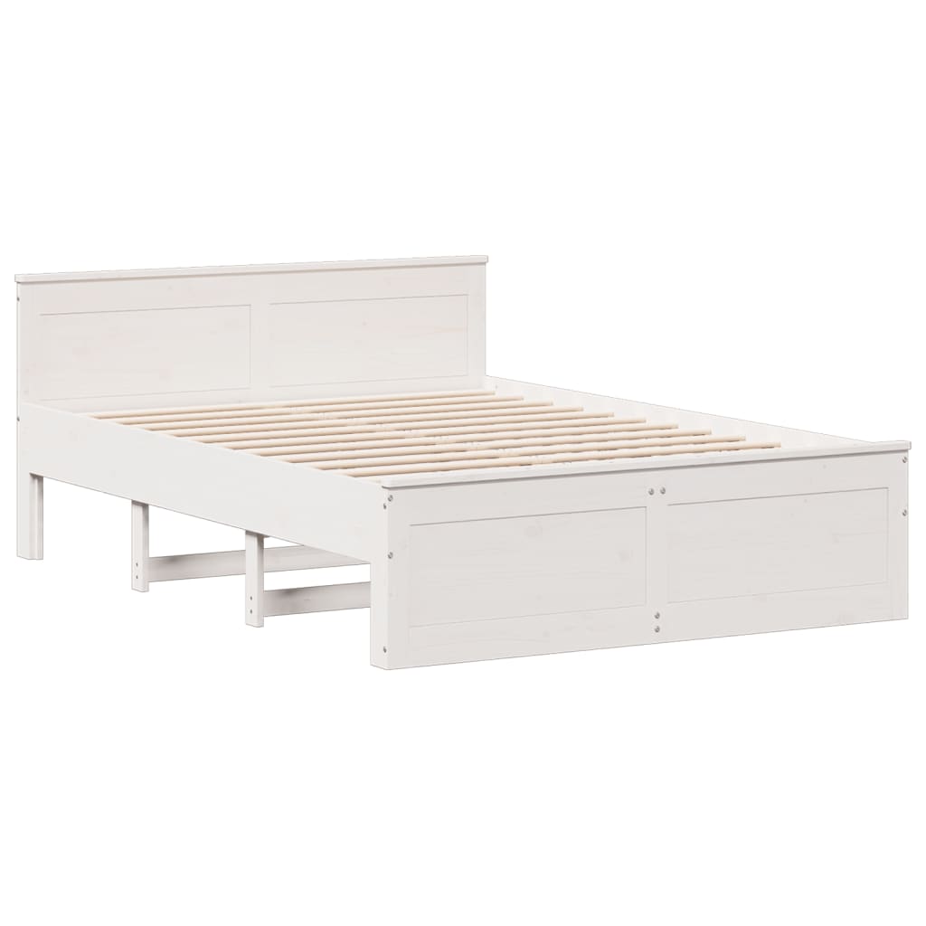 vidaXL Bookcase Bed without Mattress White 140x200 cm Solid Wood Pine