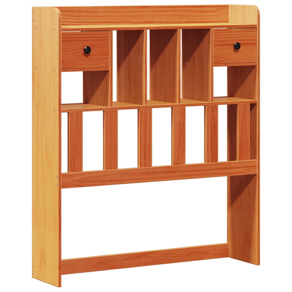 vidaXL Bookcase Bed without Mattress Wax Brown 100x200 cm Solid Wood Pine