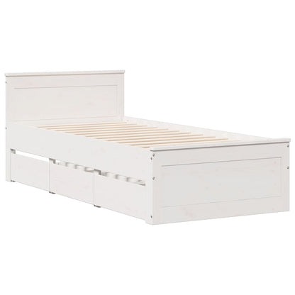 vidaXL Bookcase Bed without Mattress White 90x200 cm Solid Wood Pine