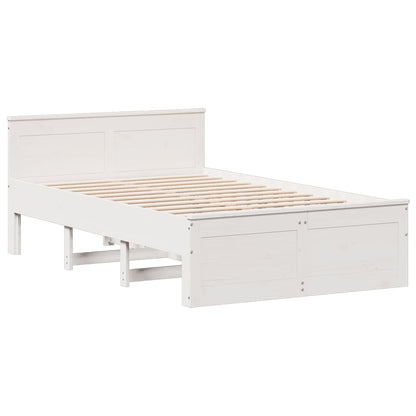 vidaXL Bookcase Bed without Mattress White 135x190 cm Double Solid Wood Pine