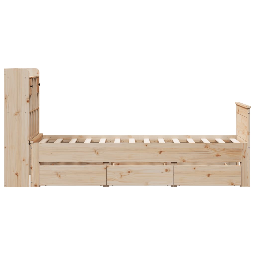 vidaXL Bookcase Bed without Mattress 90x190 cm Single Solid Wood Pine