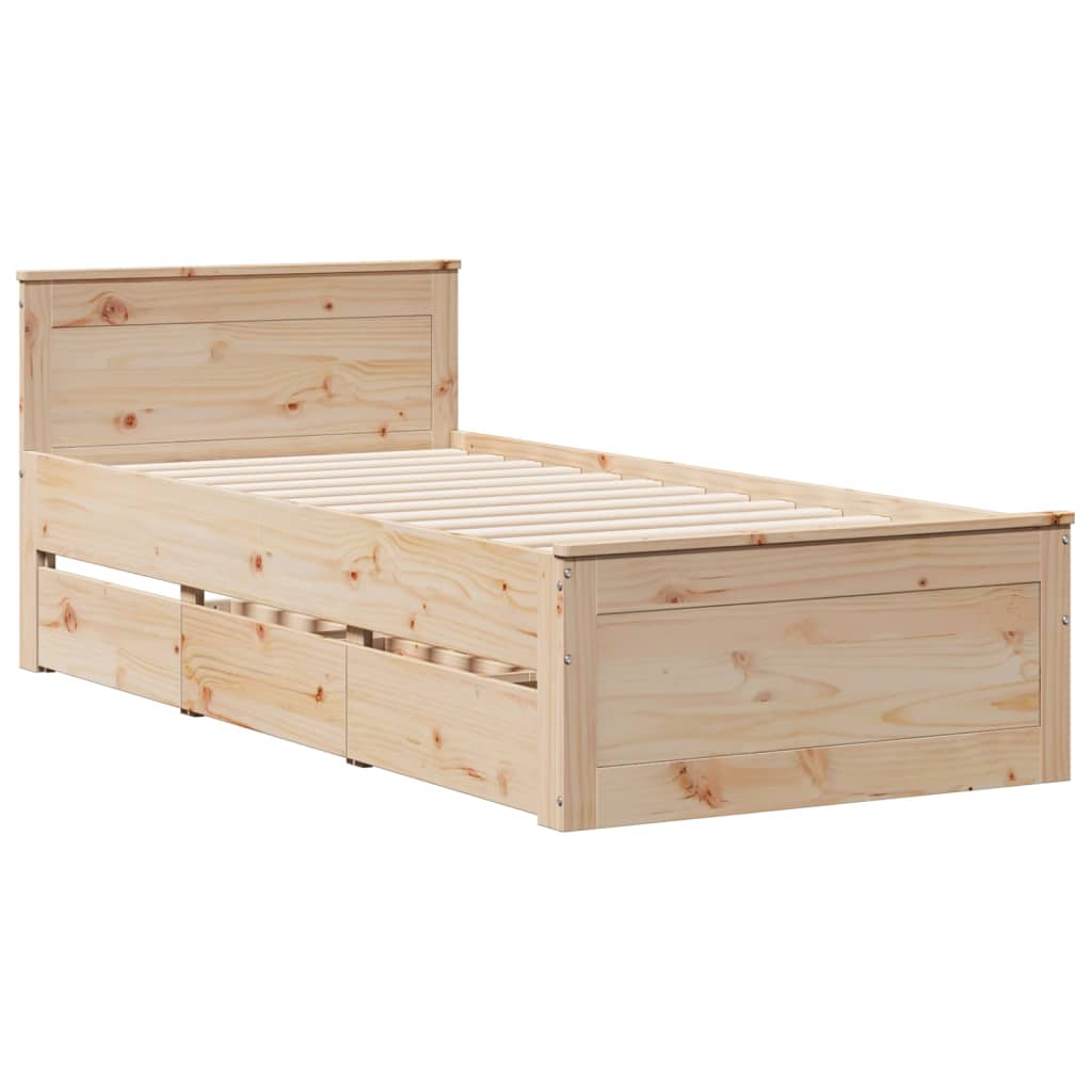 vidaXL Bookcase Bed without Mattress 90x190 cm Single Solid Wood Pine
