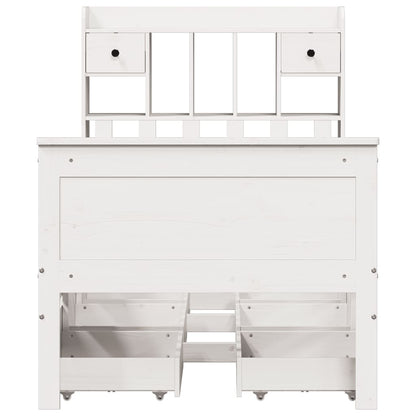 vidaXL Bookcase Bed without Mattress White 90x190 cm Single Solid Wood Pine