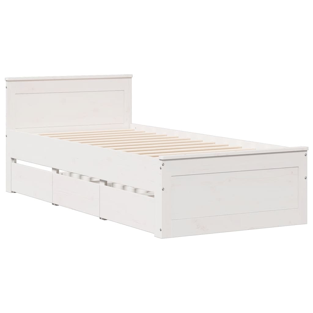 vidaXL Bookcase Bed without Mattress White 90x190 cm Single Solid Wood Pine