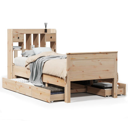 vidaXL Bookcase Bed without Mattress 75x190 cm Small Single Solid Wood Pine