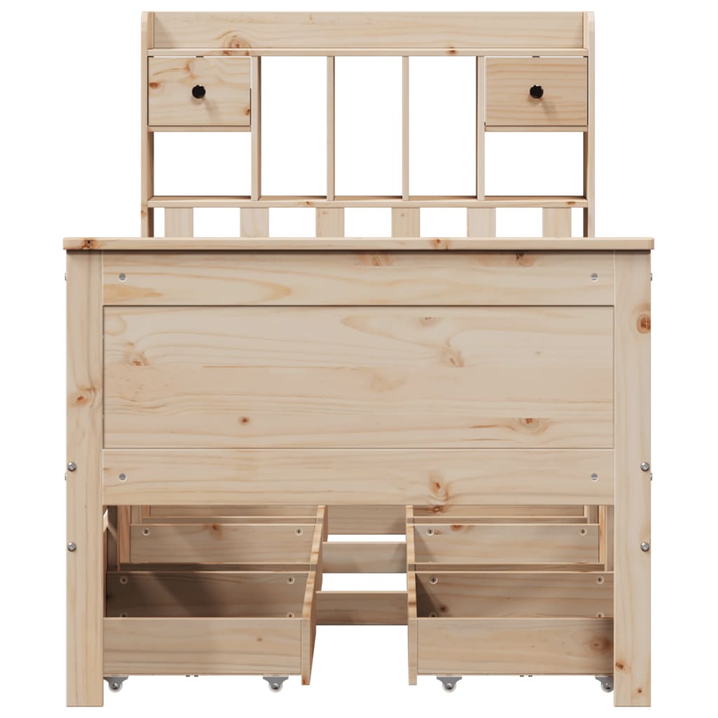 vidaXL Bookcase Bed without Mattress 75x190 cm Small Single Solid Wood Pine