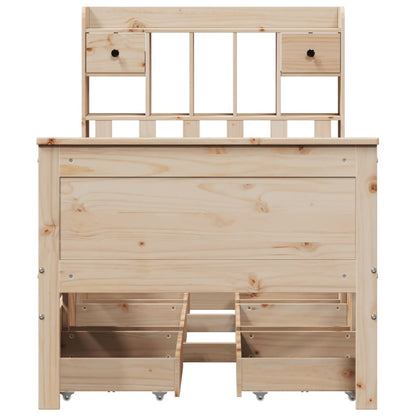 vidaXL Bookcase Bed without Mattress 75x190 cm Small Single Solid Wood Pine