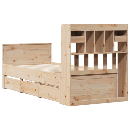 vidaXL Bookcase Bed without Mattress 75x190 cm Small Single Solid Wood Pine
