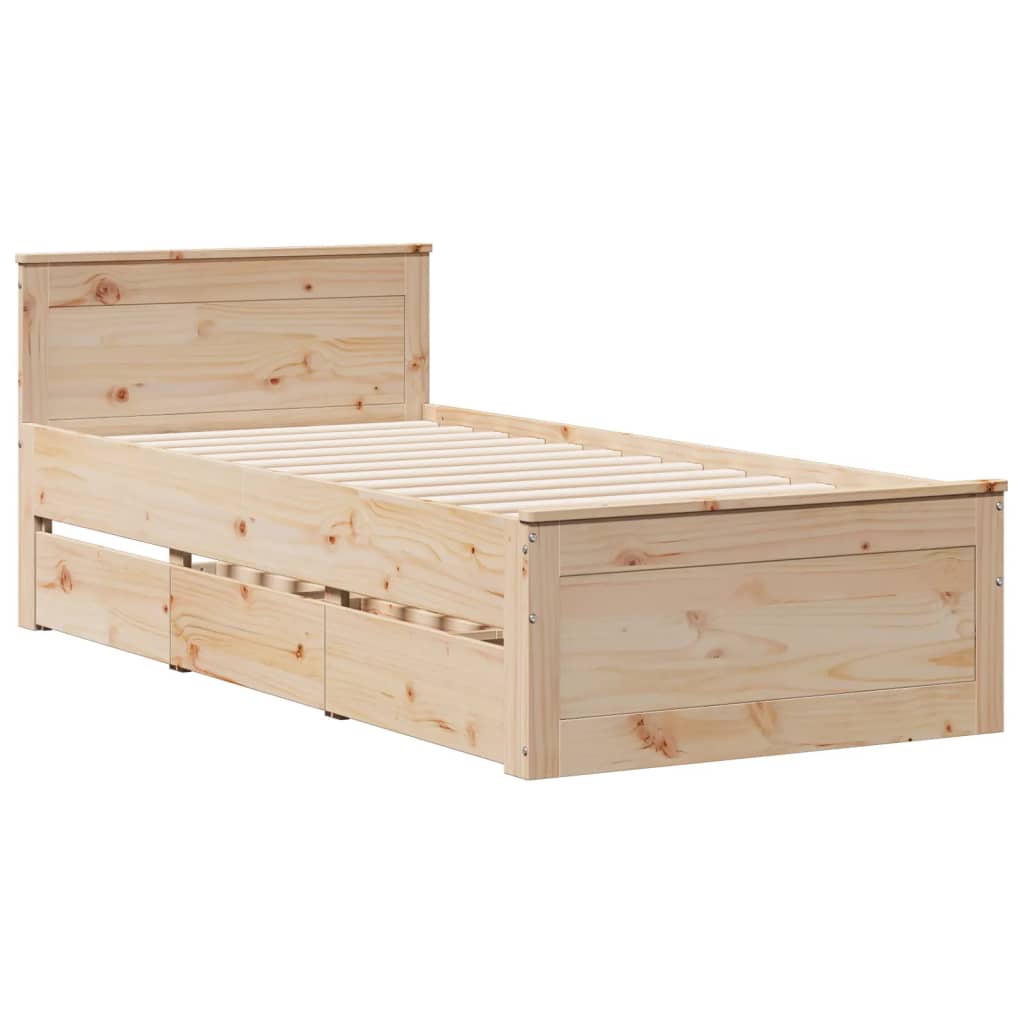 vidaXL Bookcase Bed without Mattress 75x190 cm Small Single Solid Wood Pine