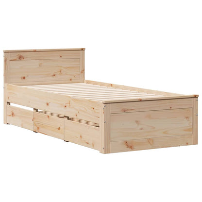 vidaXL Bookcase Bed without Mattress 75x190 cm Small Single Solid Wood Pine