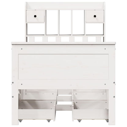 vidaXL Bookcase Bed without Mattress White 75x190 cm Small Single Solid Wood Pine