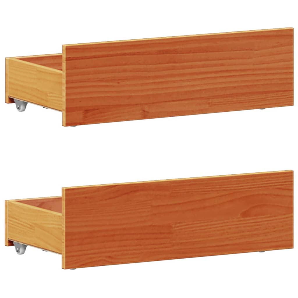 vidaXL Bookcase Bed without Mattress Wax Brown 75x190 cm Small Single Solid Wood Pine