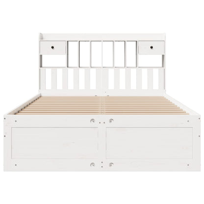 vidaXL Bookcase Bed without Mattress White 150x200 cm King Size Solid Wood Pine