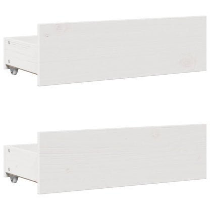 vidaXL Bookcase Bed without Mattress White 150x200 cm King Size Solid Wood Pine
