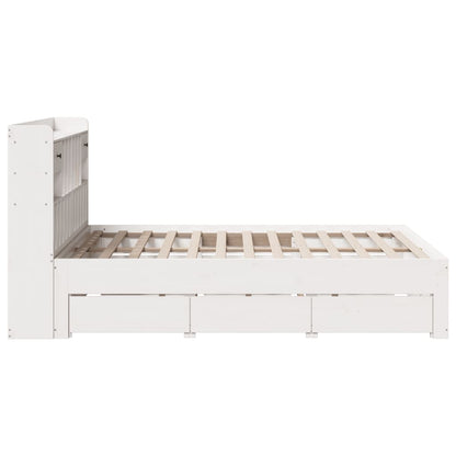 vidaXL Bookcase Bed without Mattress White 140x200 cm Solid Wood Pine
