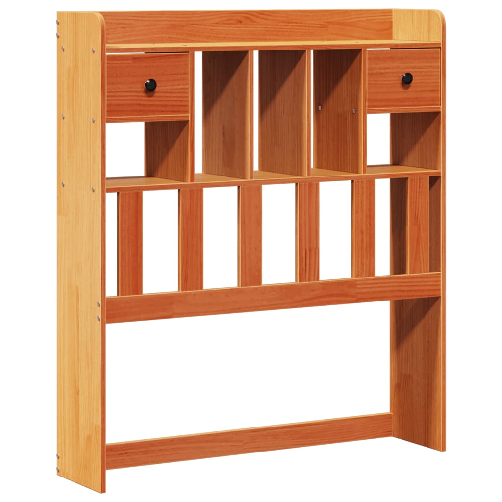 vidaXL Bookcase Bed without Mattress Wax Brown 100x200 cm Solid Wood Pine