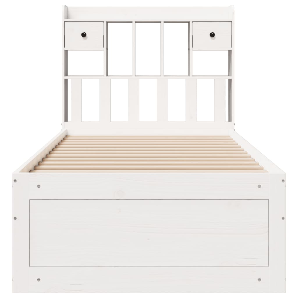vidaXL Bookcase Bed | White | Solid pinewood | 90x200 cm | Bookcase Bed