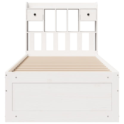 vidaXL Bookcase Bed | White | Solid pinewood | 90x200 cm | Bookcase Bed