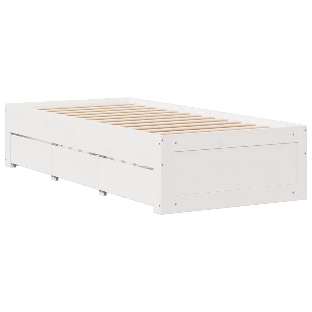 vidaXL Bookcase Bed | White | Solid pinewood | 90x200 cm | Bookcase Bed