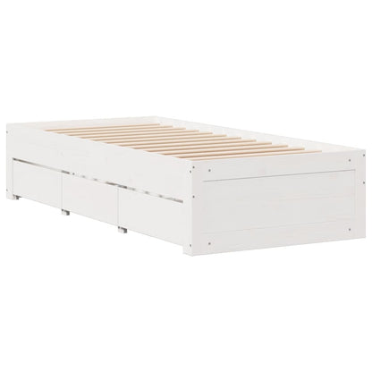 vidaXL Bookcase Bed | White | Solid pinewood | 90x200 cm | Bookcase Bed
