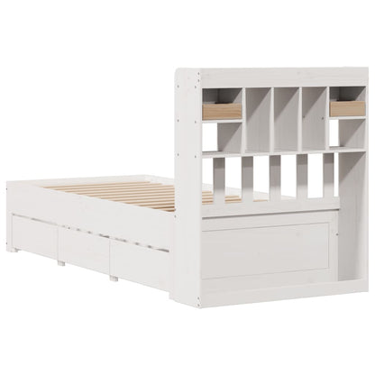 vidaXL Bookcase Bed | White | Solid pinewood | 90x200 cm | Bookcase Bed