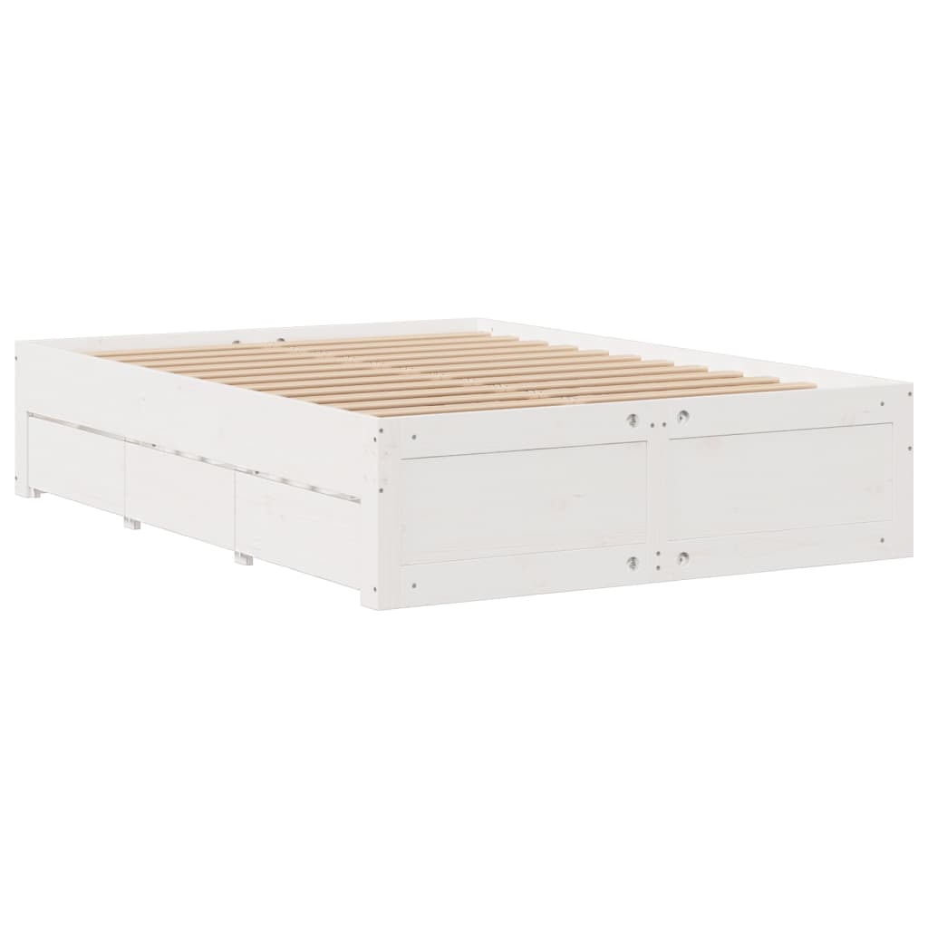 vidaXL Bookcase Bed without Mattress White 140x190 cm Solid Wood Pine