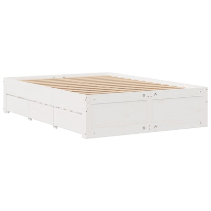 vidaXL Bookcase Bed without Mattress White 140x190 cm Solid Wood Pine